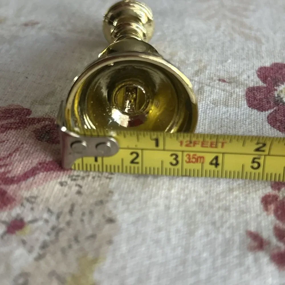 Vintage Gold Tone 3 Inch Mini Candle Stick For Doll- Holds Mini Candle